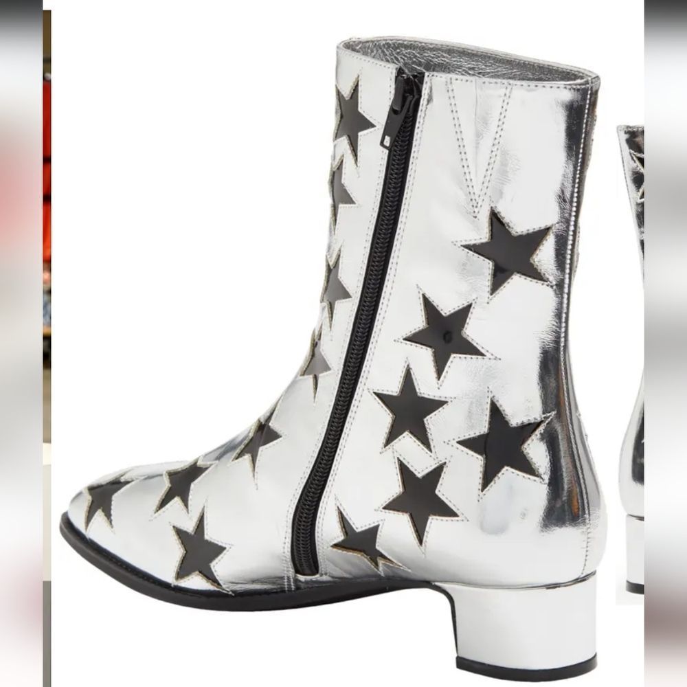New Jeffrey Campbell On Mars Bootie Black silver star rockstar coastal cowgirl - Picture 4 of 6